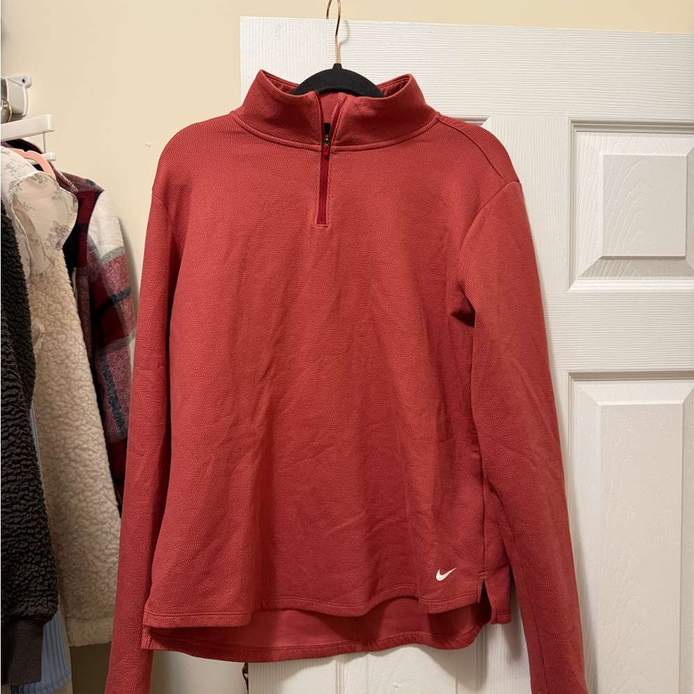 Nike Women's Maroon Quarter-Zip Sweatshirt